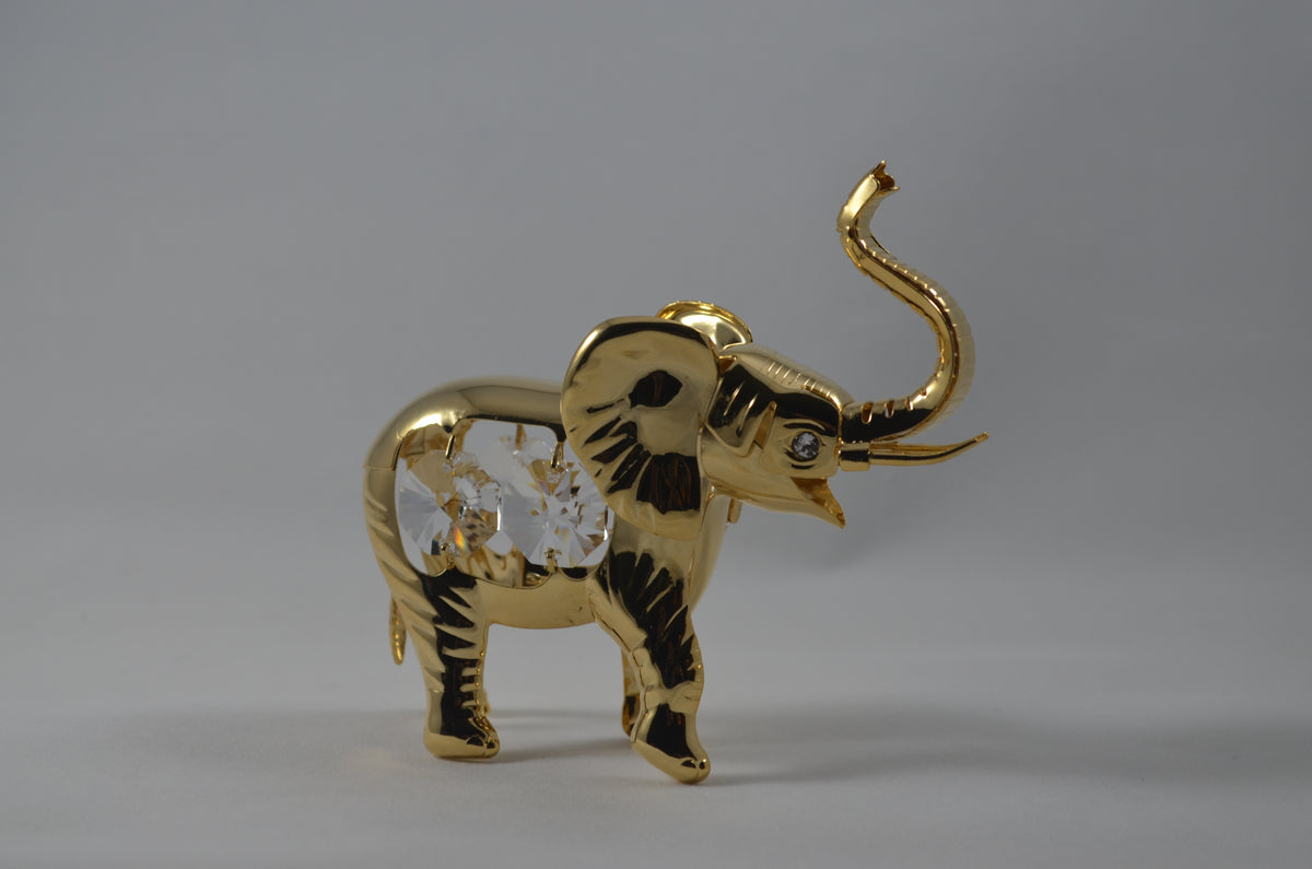 Elephant Swarovski Crystal 24K Gold Plated Figurine – Bohemia