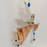 Blue Bead Angel Metal Ornament