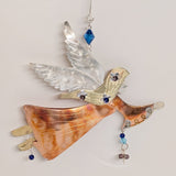 Blue Bead Angel Metal Ornament
