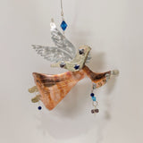 Blue Bead Angel Metal Ornament