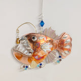 Hand Crafted Angler Fish Metal Ornament