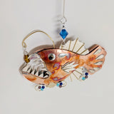 Hand Crafted Angler Fish Metal Ornament