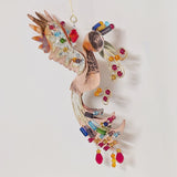 Beaded Rooster Metal Ornament