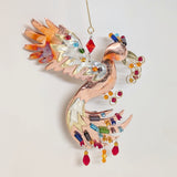 Beaded Rooster Metal Ornament