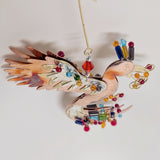 Beaded Rooster Metal Ornament