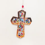 Metal & Multicolor Bead Cross Onament