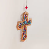 Metal & Multicolor Bead Cross Onament