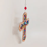 Metal & Multicolor Bead Cross Onament