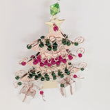 Metal Christmas Tree with Green and Red Beads