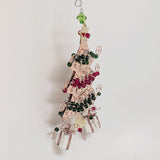 Metal Christmas Tree with Green and Red Beads
