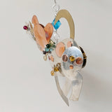Walking Dog With Flower Ornament