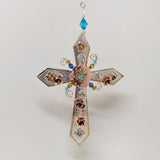 Flower Cross Metal Ornament