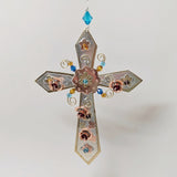 Flower Cross Metal Ornament