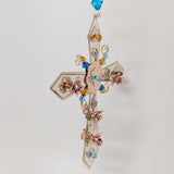 Flower Cross Metal Ornament