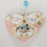Nativity Heart Metal Ornament