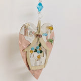 Nativity Heart Metal Ornament