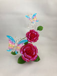 Hand blown Glass Double Butterfly