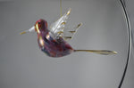 Hand Blown Glass Painted Hummingbird Ornament (Red)