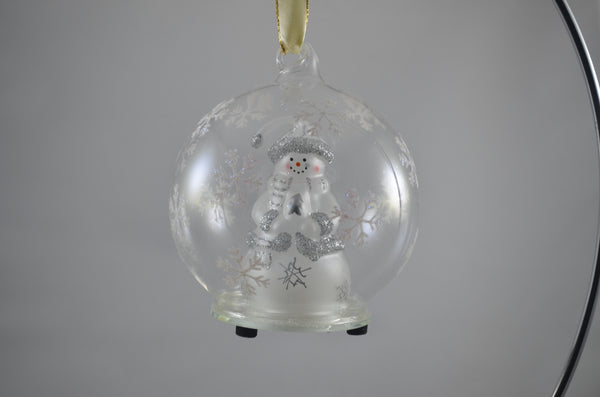 Light-up Snowman Glass Globe Ornament (White Hat) – Bohemia Gifts ...