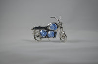 Silver Plated Motorcycle Figurine with Swarovski Crystals