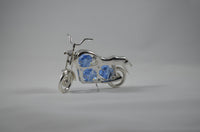 Silver Plated Motorcycle Figurine with Swarovski Crystals