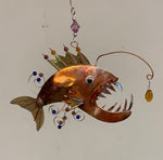 Hand Crafted Angler Fish Metal Ornament